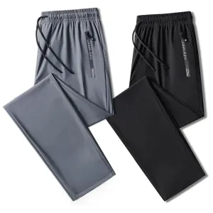 Men's Quick-Drying Sports Pants - Joggers Sportswear, Solid Sweatpants, Male Elastic Trousers