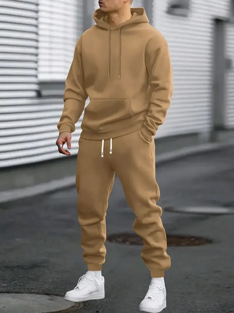 Men's Sports Suit Set - Sweatshirt and Jogger Pants for Outdoor Running and Jogging