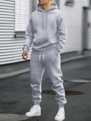 Men's Sports Suit Set - Sweatshirt and Jogger Pants for Outdoor Running and Jogging