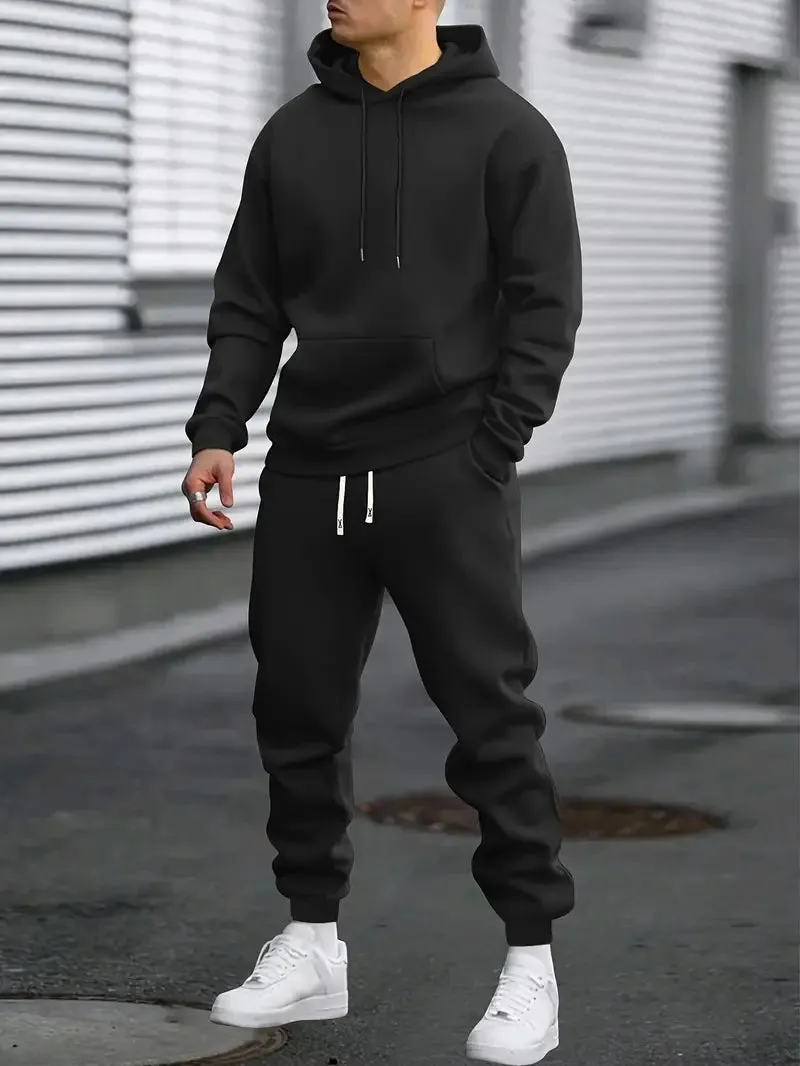 Men's Sports Suit Set - Sweatshirt and Jogger Pants for Outdoor Running and Jogging