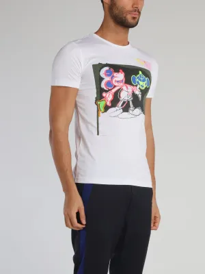 Mickey Mouse White Crewneck T-Shirt
