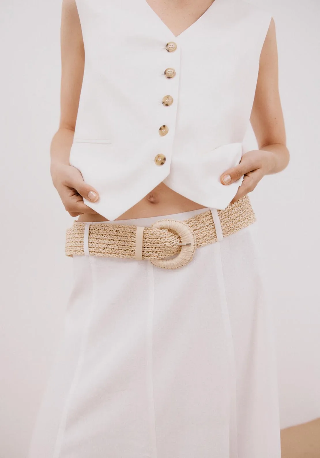 Midi Cape Skirt - White