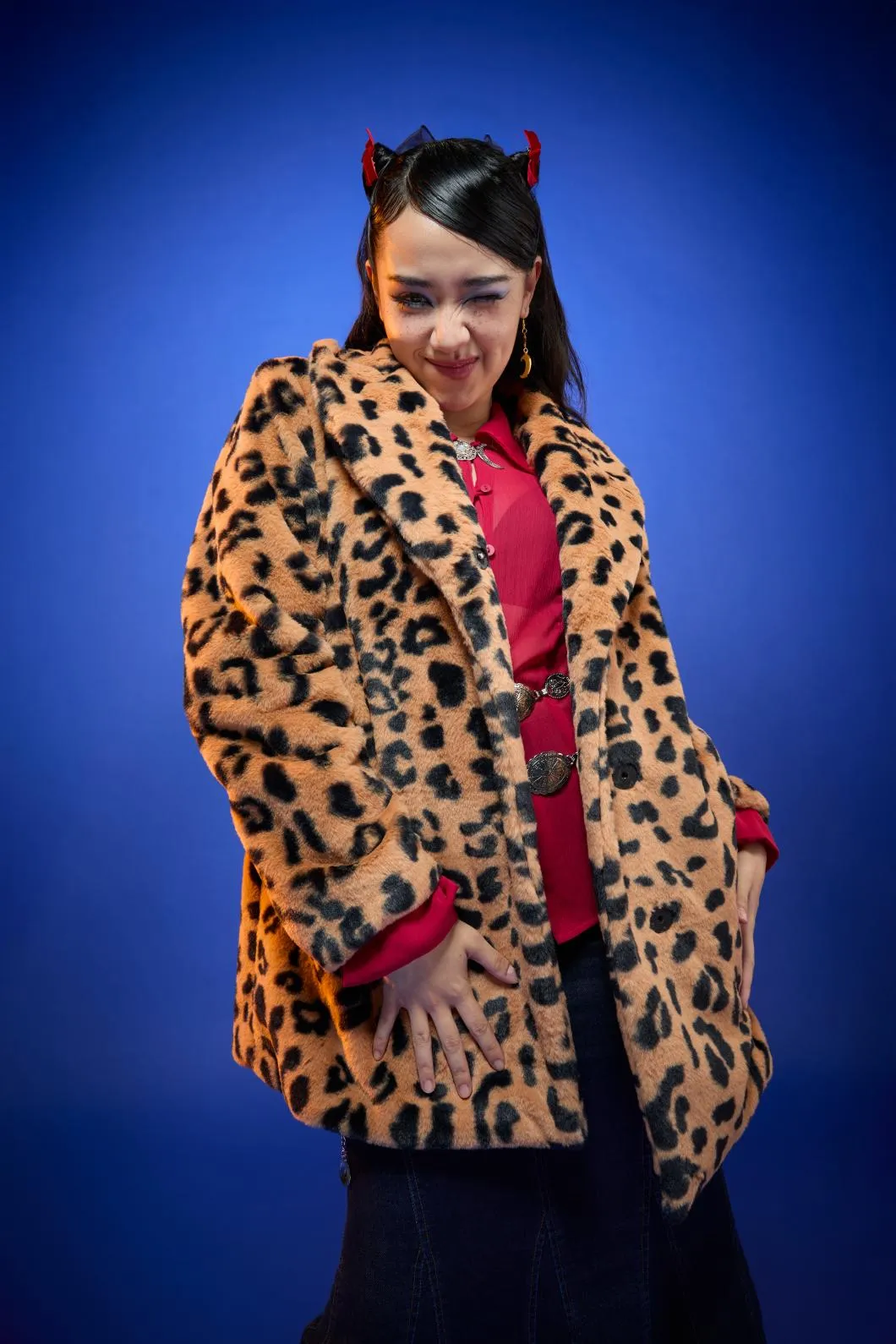 Moggy Faux Fur Leopard Coat