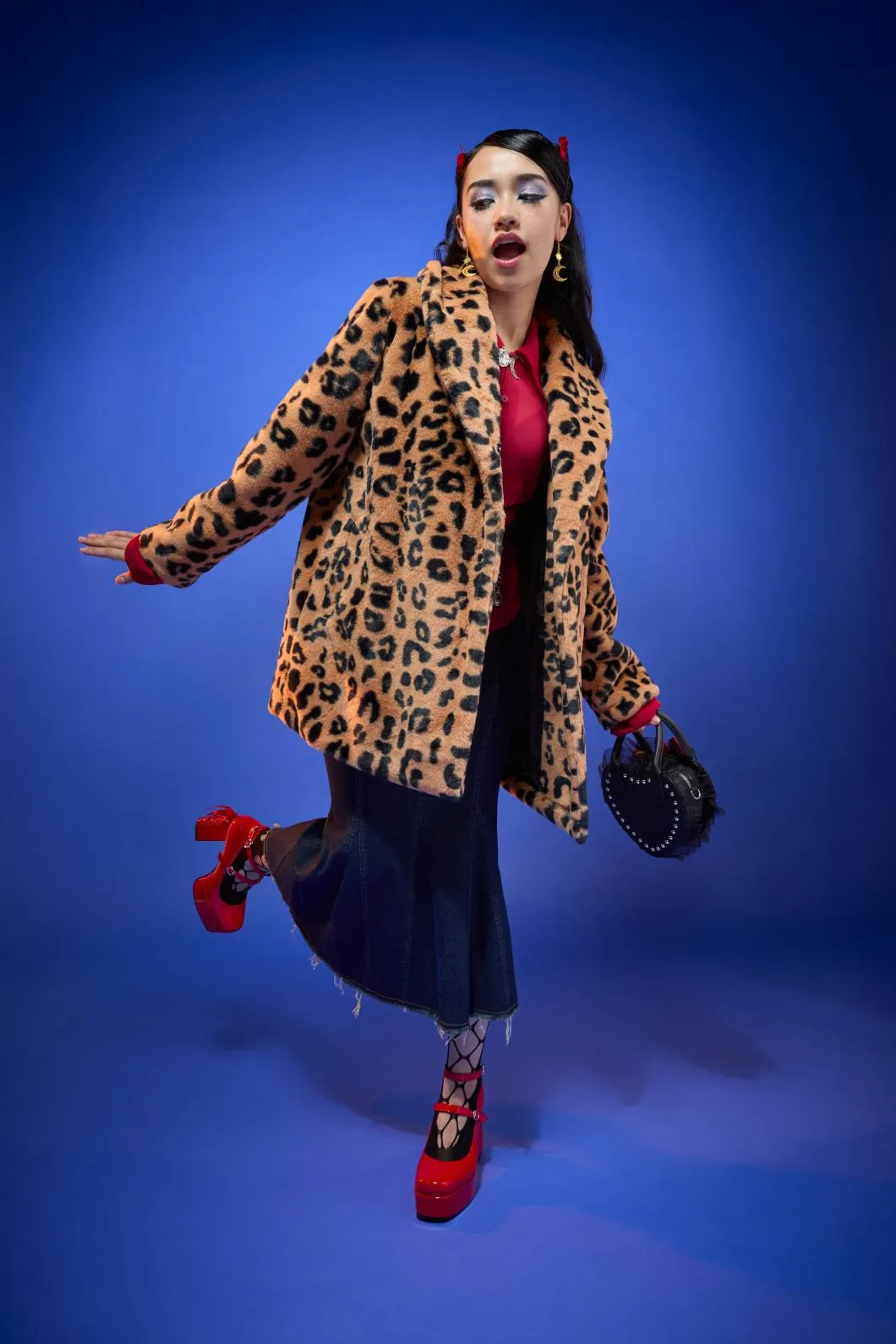 Moggy Faux Fur Leopard Coat