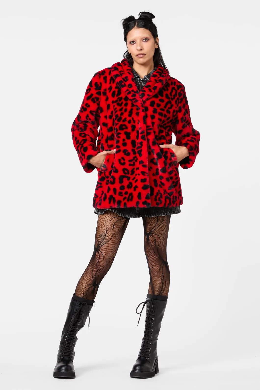 Moggy Faux Fur Leopard Coat