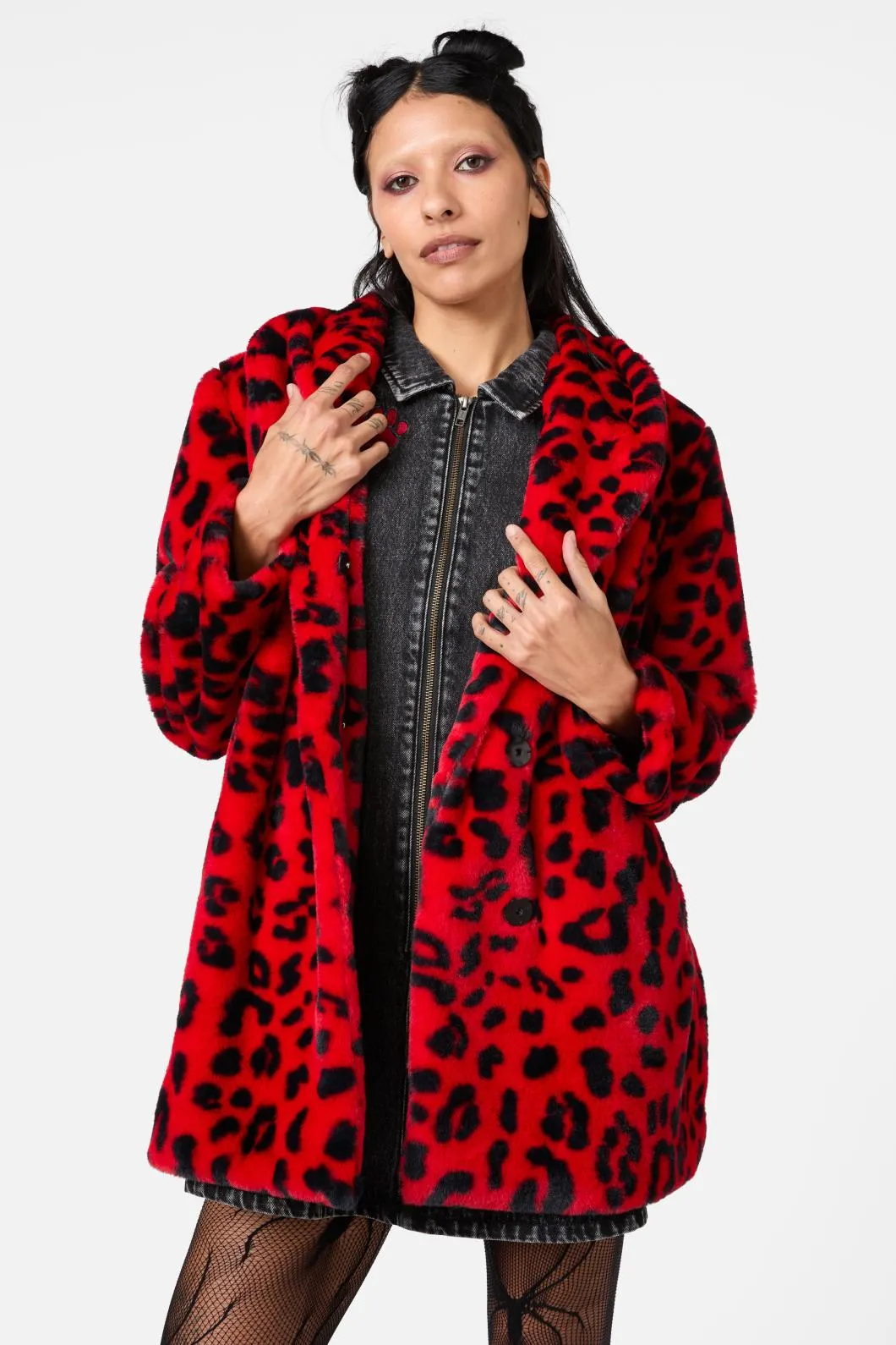 Moggy Faux Fur Leopard Coat