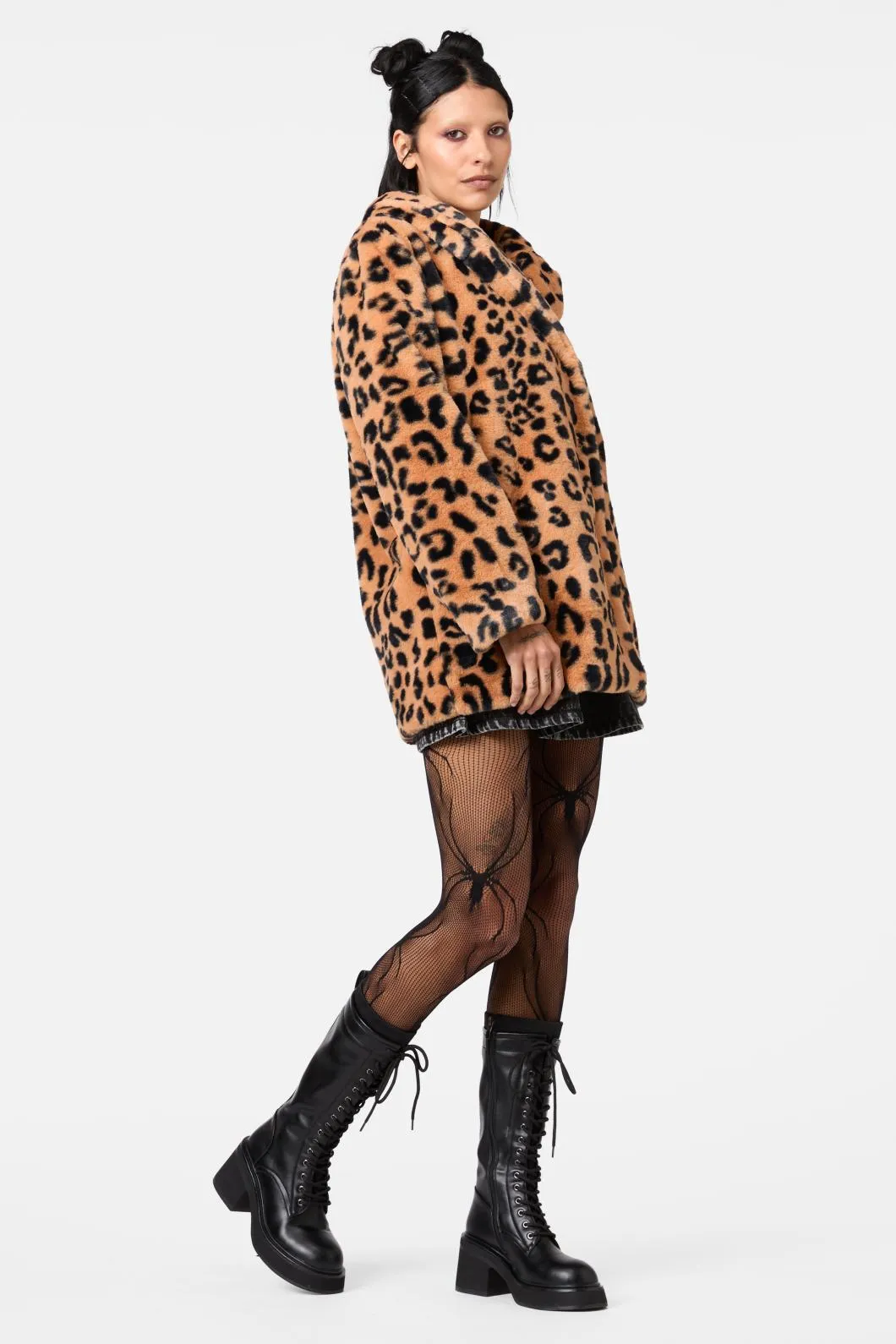 Moggy Faux Fur Leopard Coat