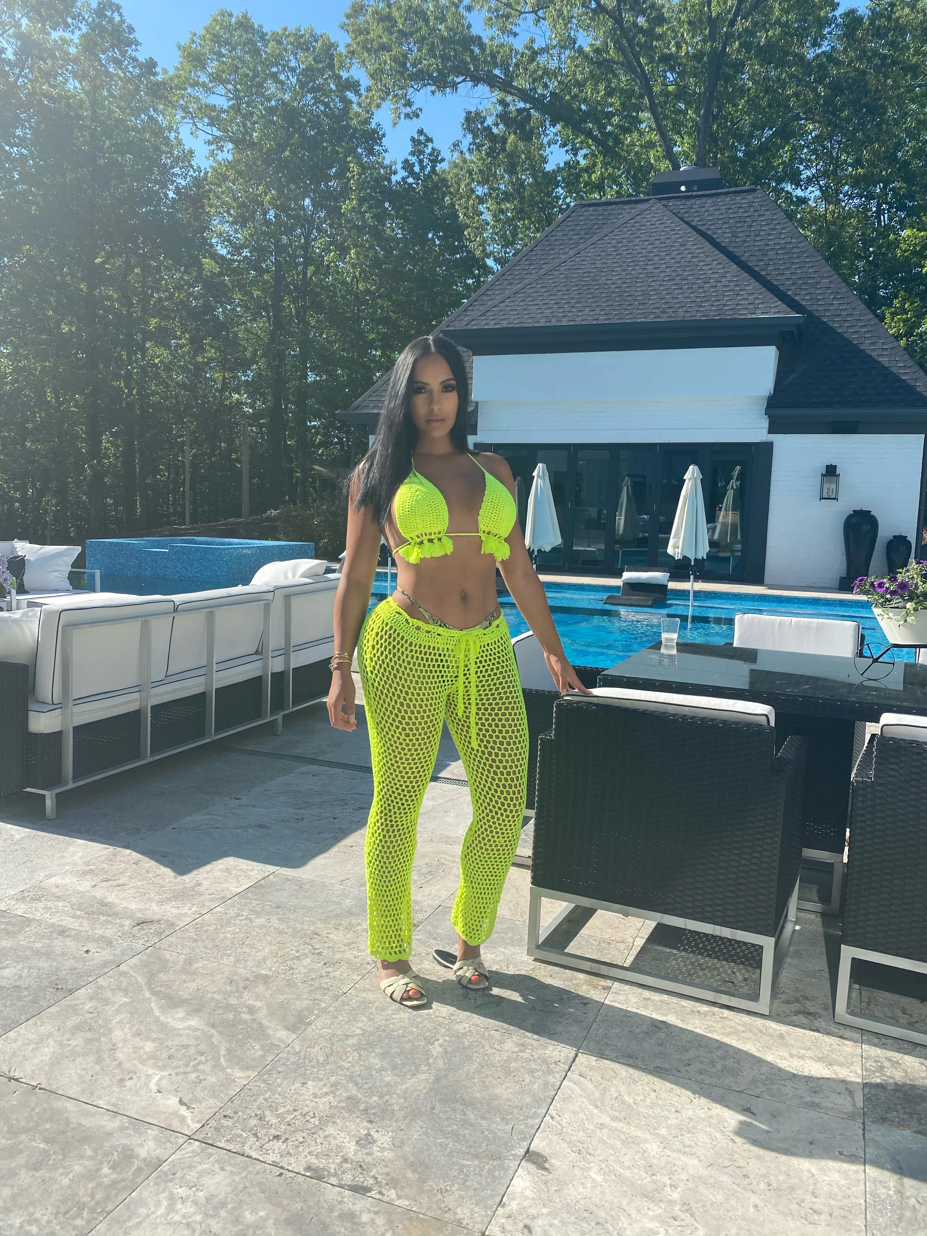 Neon Country Gal Poolside swimsuit coverup