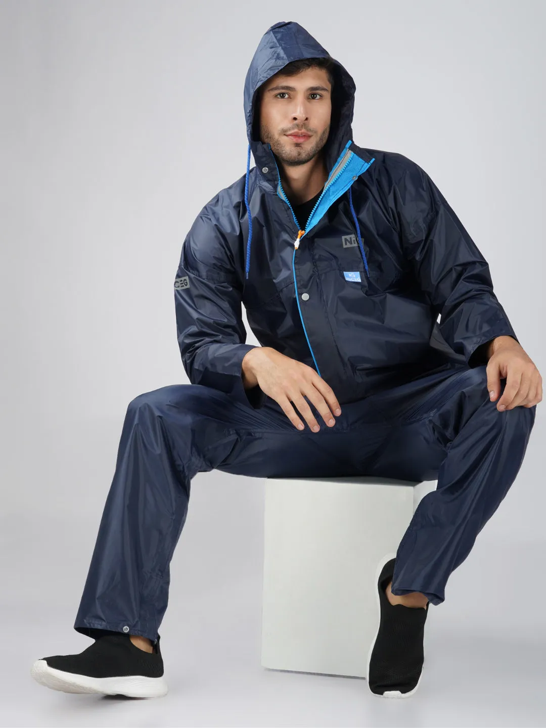 NiceG Men's Raincoats: Stay Dry in Comfort and Style | Navy Blue