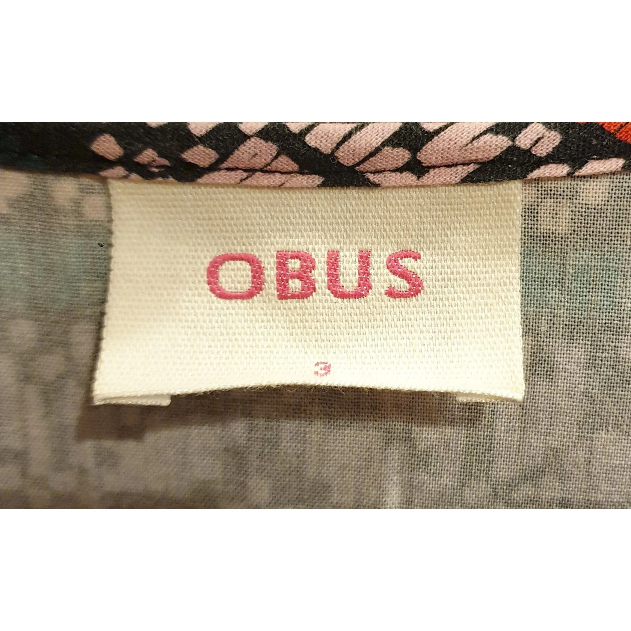 Obus colourful unique print top with half length sleeves size 3 (best fits size 12)