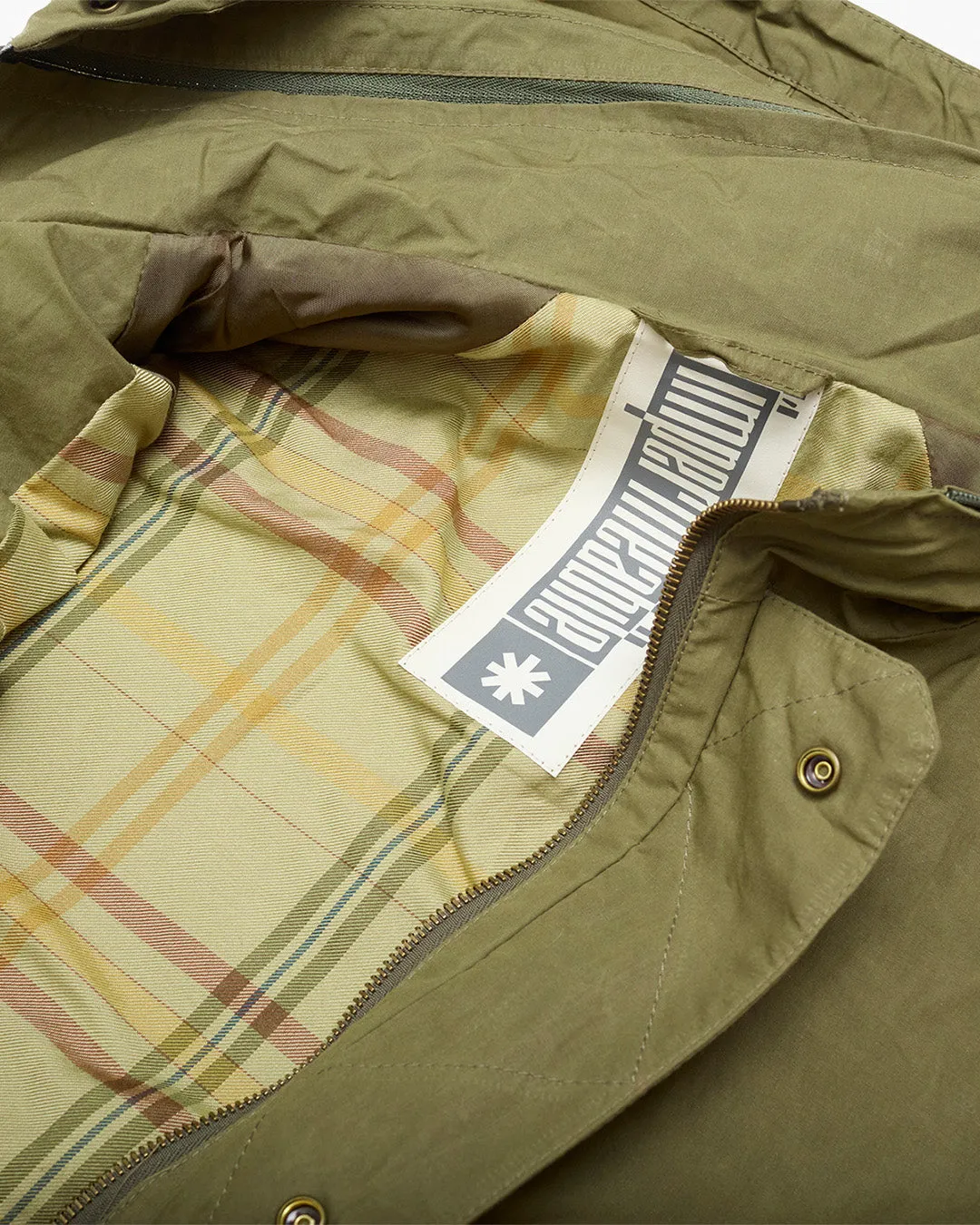 Olive Lightly Waxed Cotton Parka