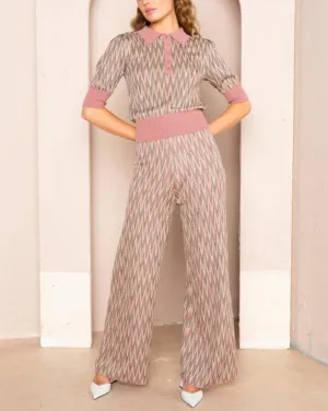 Opal Knitted Pant - Roseglow Zig