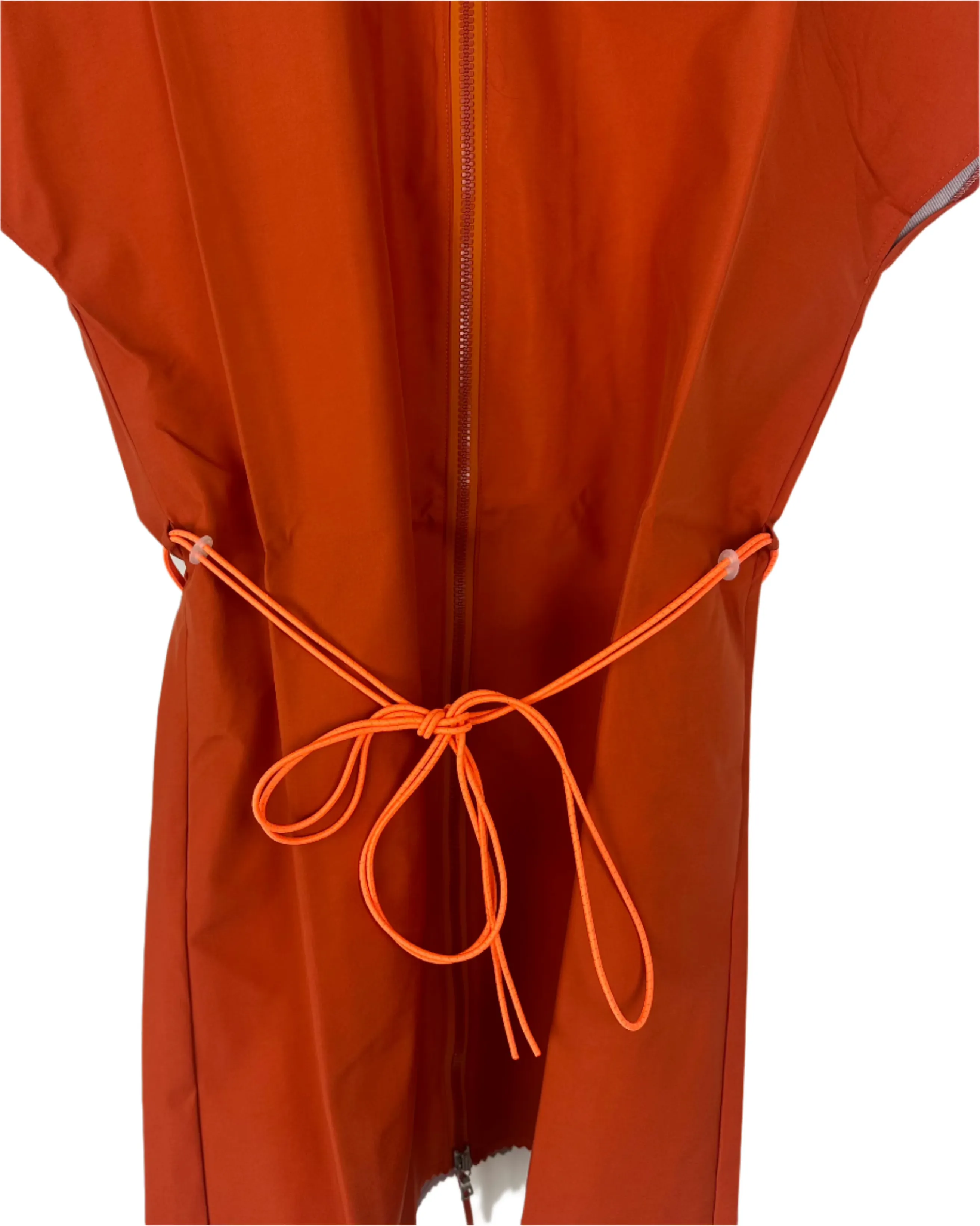 Orange Short Sleeve Raincoat With Bungee Belt - Size 2/4,  4/6, and 6/8