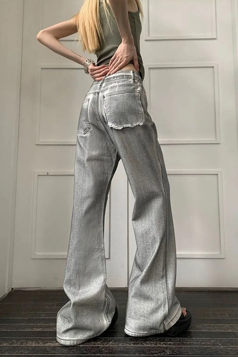 PG754 High-Waisted Wide Leg Denim Pants