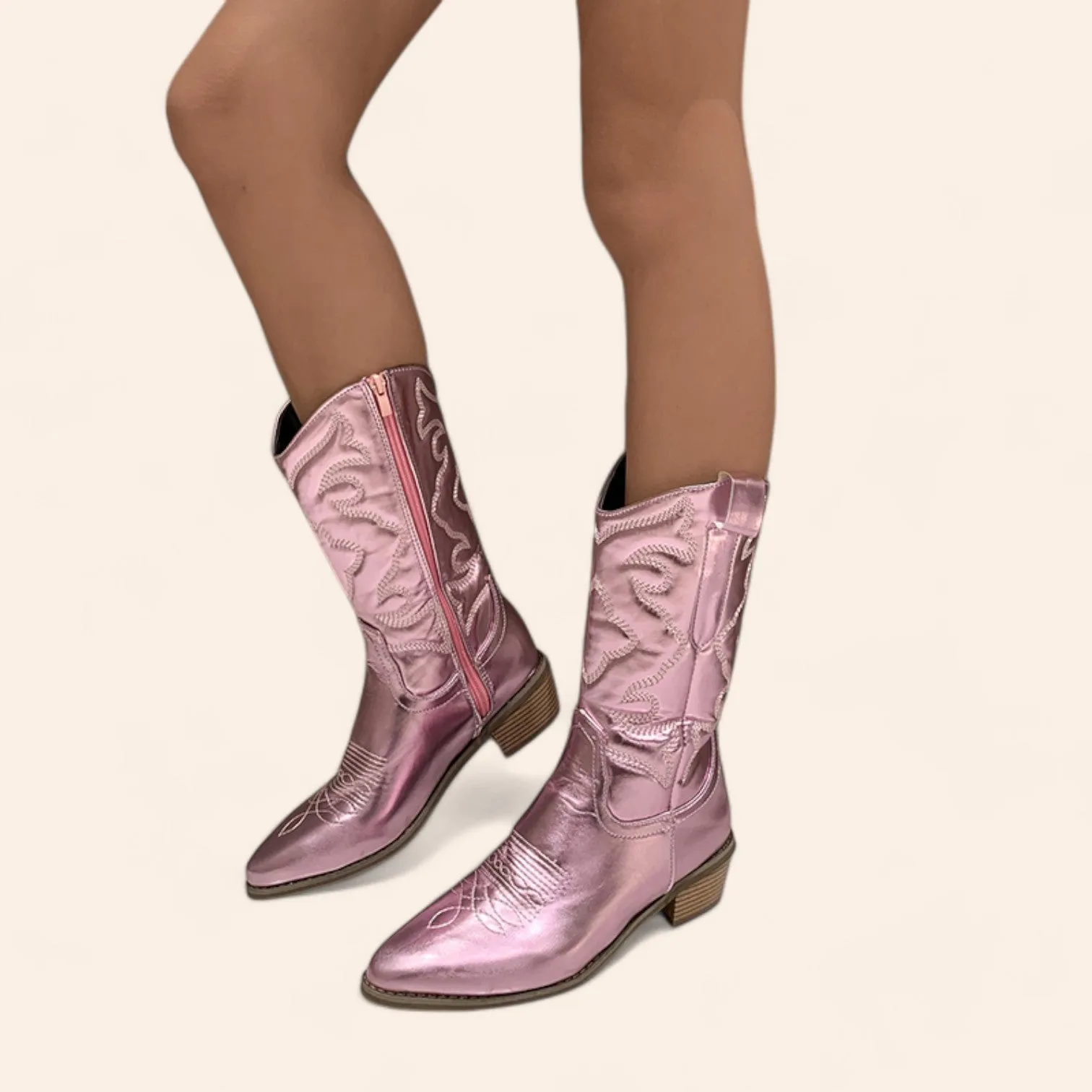 Pink cowboy boots - Disco style - N°79