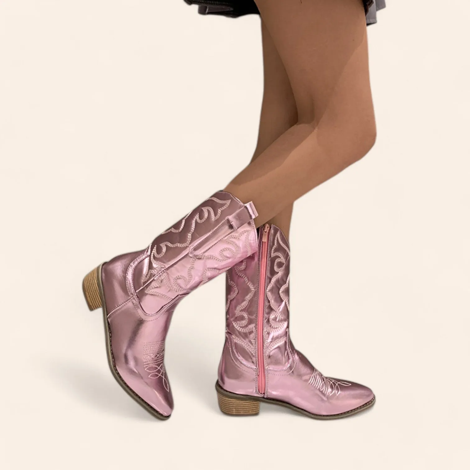 Pink cowboy boots - Disco style - N°79