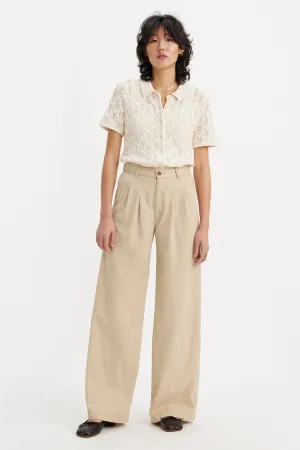 Pleated Wide-Leg Trousers Safari
