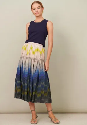 Pol Clothing - Cecelia Silk Skirt - Cecelia Print