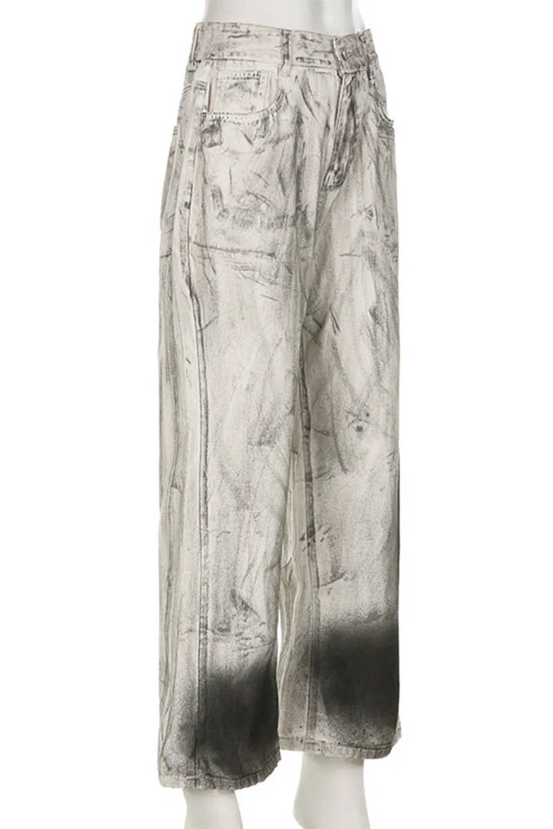 PQ3307 Tie Dye Denim Jeans