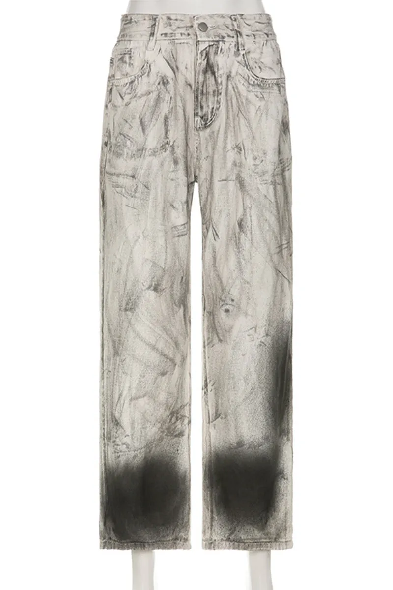 PQ3307 Tie Dye Denim Jeans