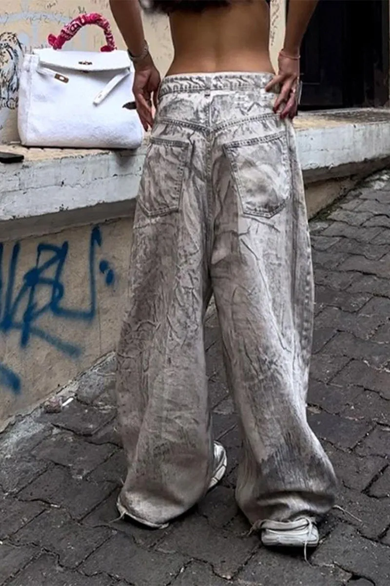 PQ3307 Tie Dye Denim Jeans