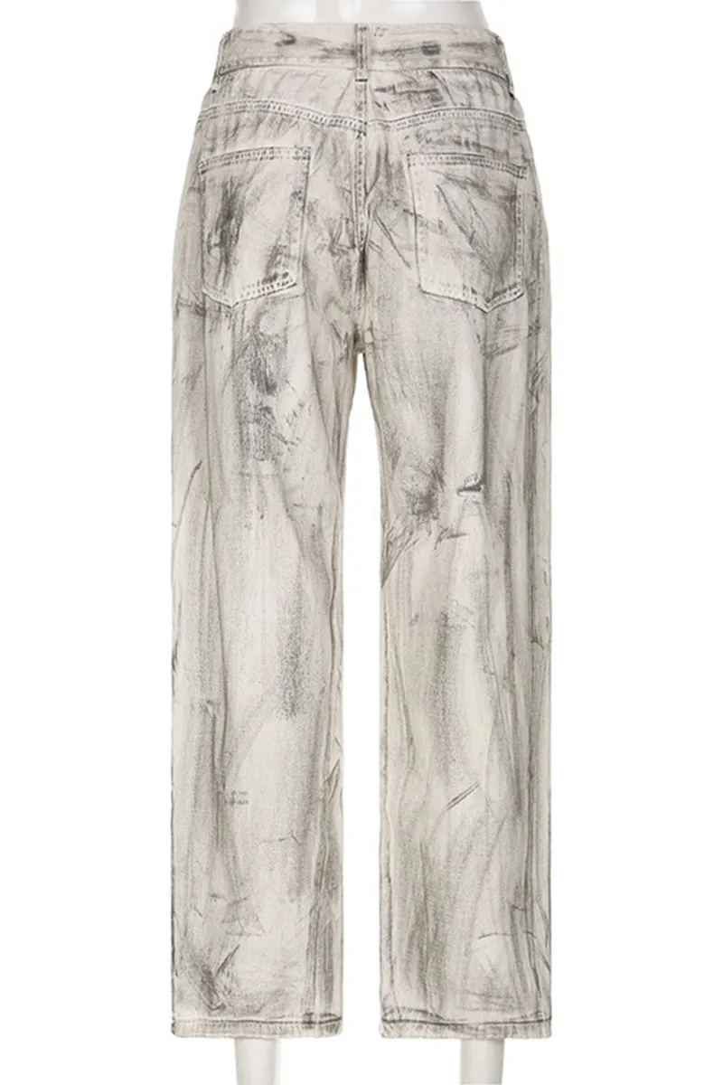 PQ3307 Tie Dye Denim Jeans