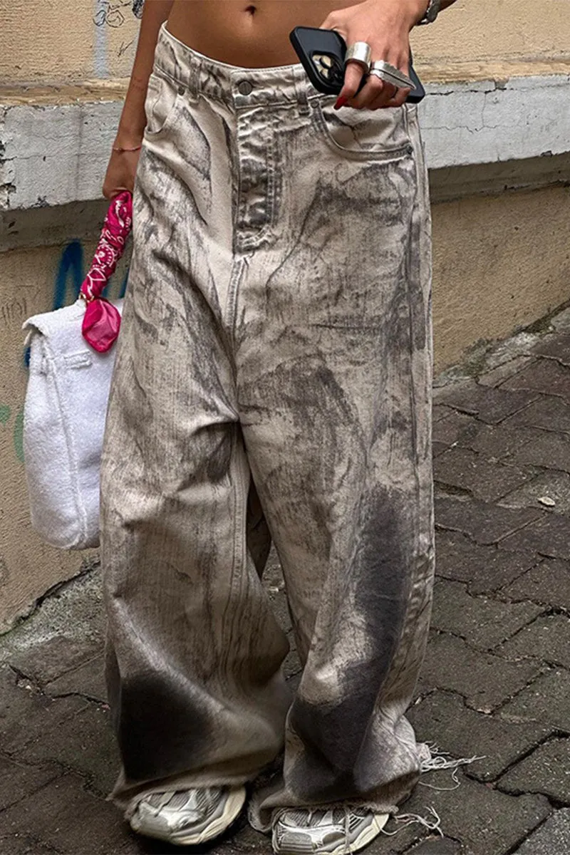 PQ3307 Tie Dye Denim Jeans