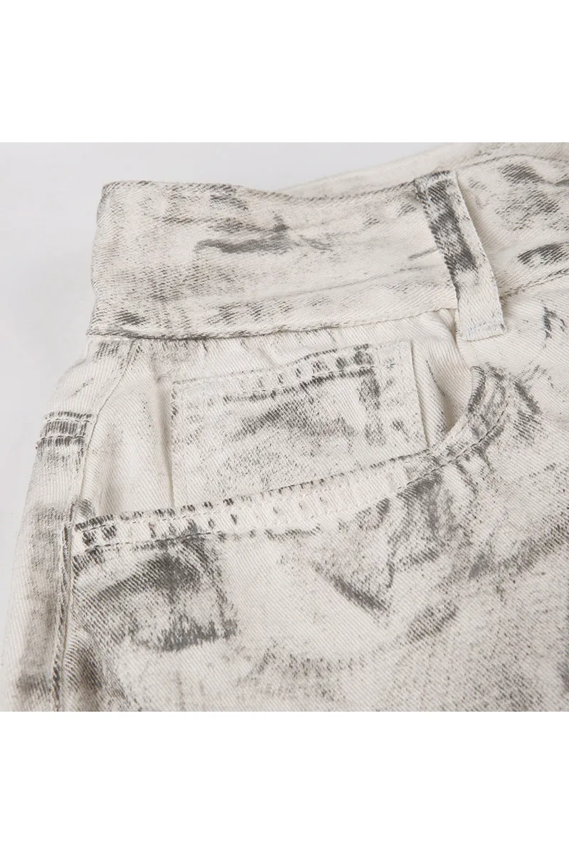 PQ3307 Tie Dye Denim Jeans