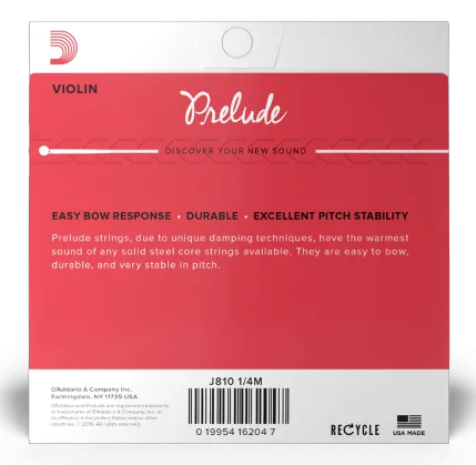 Prelude By D'Addario 1/4 Violin String Set - Medium Tension
