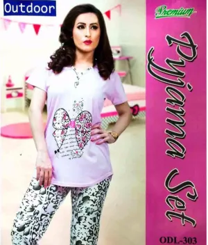 Premium Pyjama Set Pink - ODL - 303