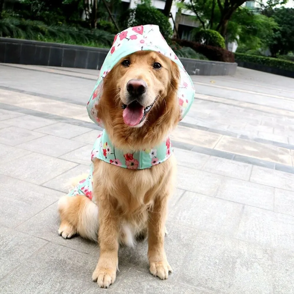 Printing Raincoat with Breathable Mesh for Dogs