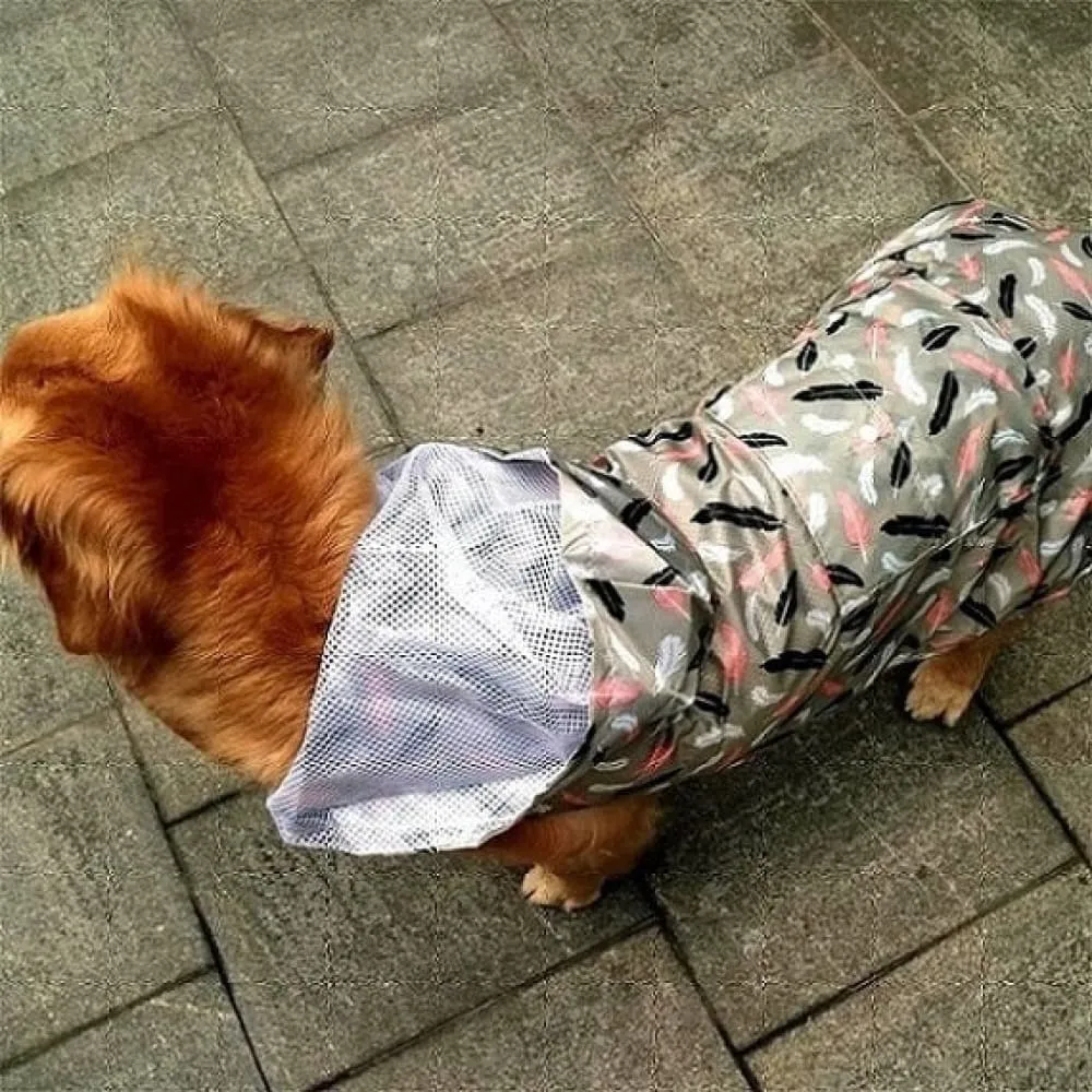 Printing Raincoat with Breathable Mesh for Dogs