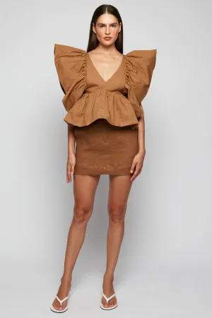 Puff Sleeve Peplum Top | Mini Skirt