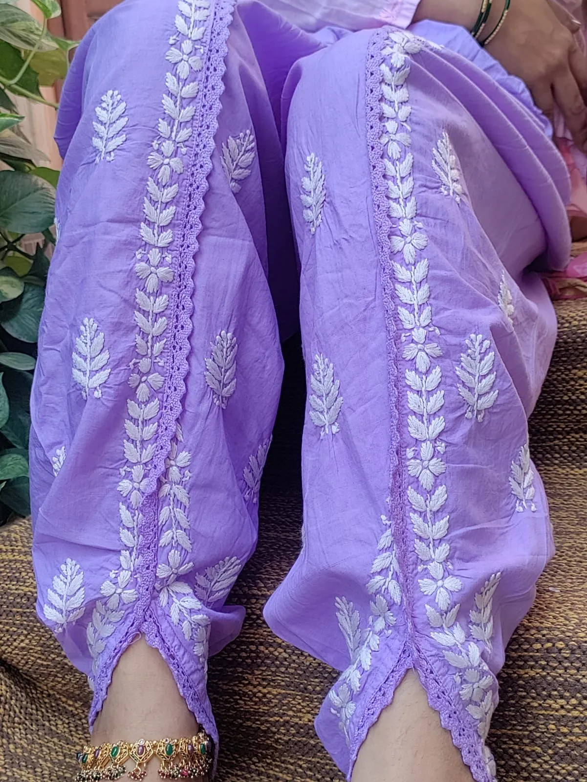 Purple Chikankari Dhoti Salwar