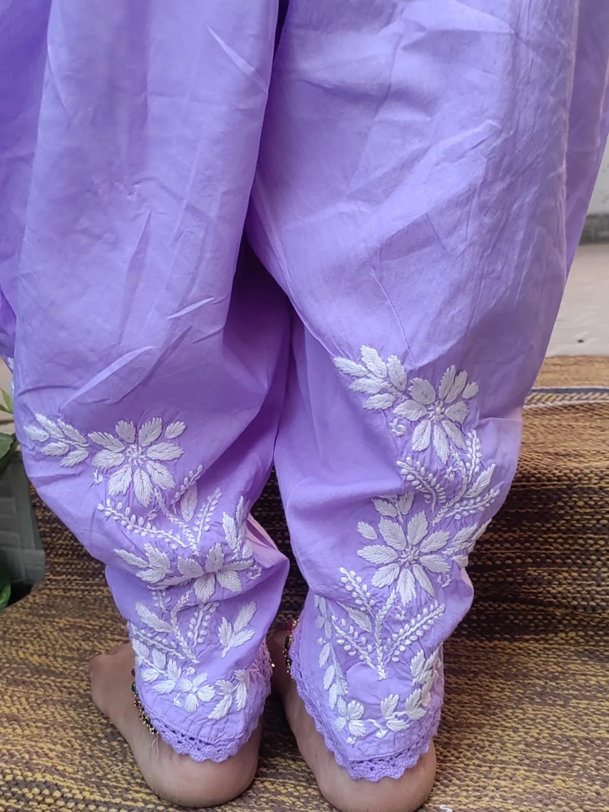 Purple Chikankari Dhoti Salwar