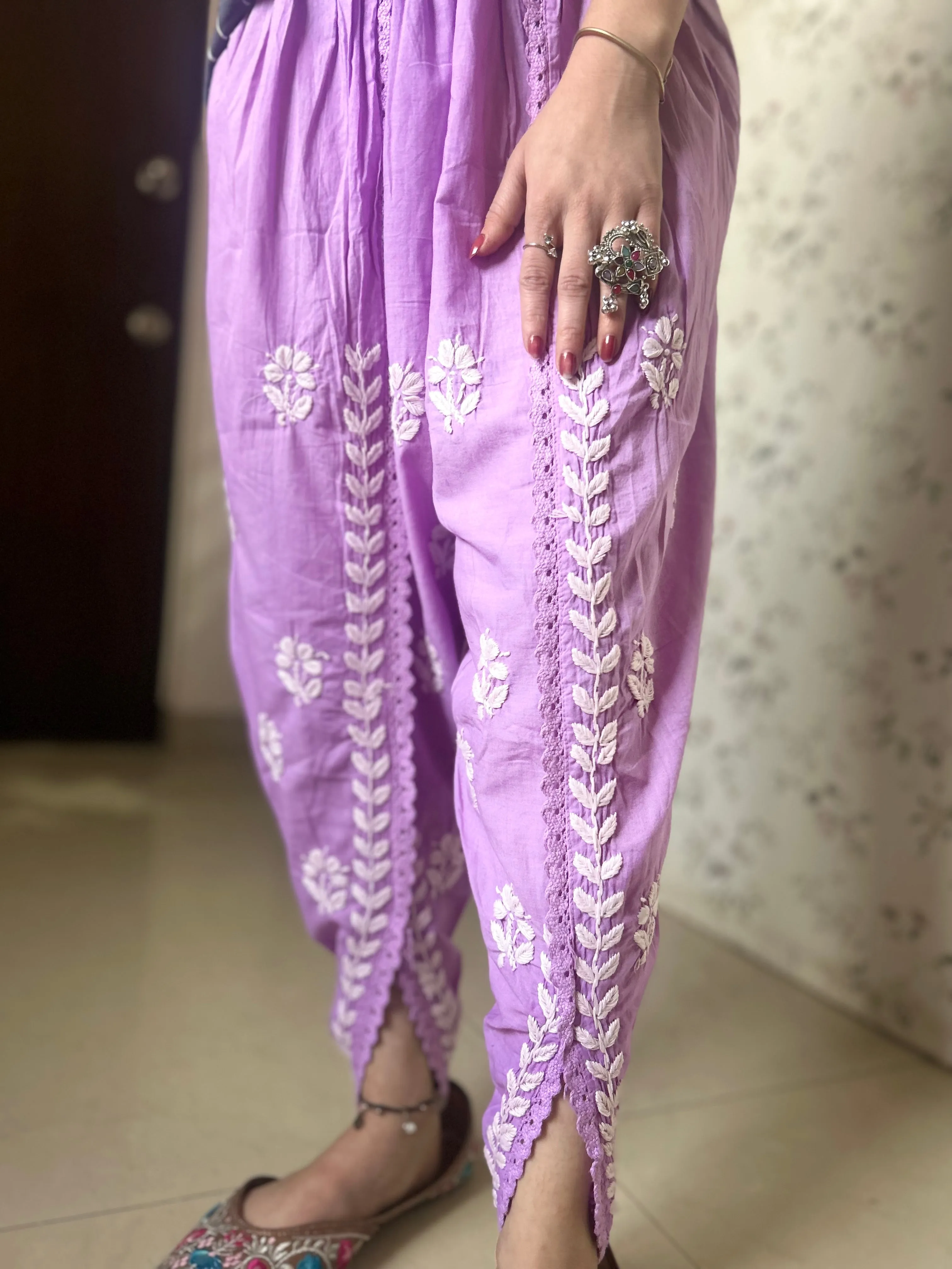 Purple Chikankari Dhoti Salwar