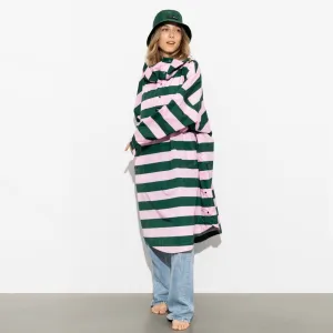 Raincoat bold stripes - green/rosé