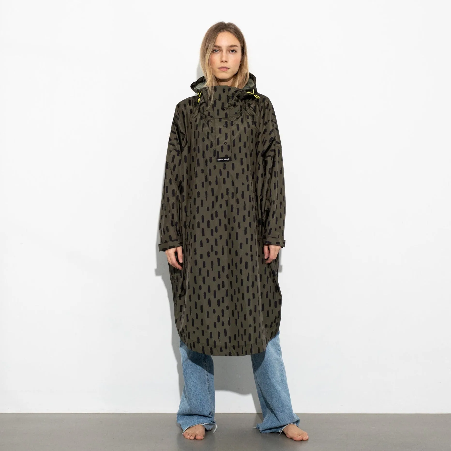 Raincoat drops olive/black