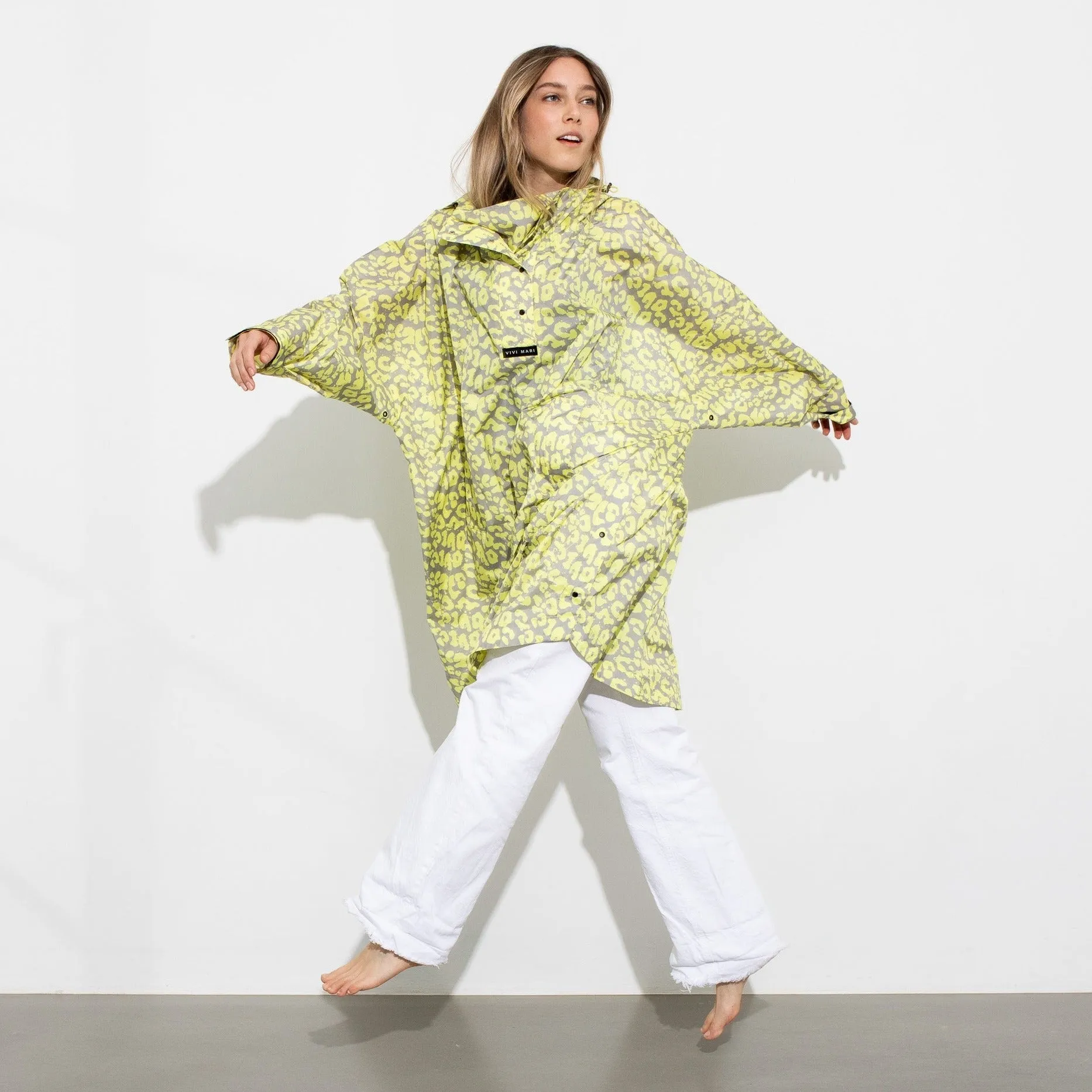 Raincoat leo splashes yellow/grey
