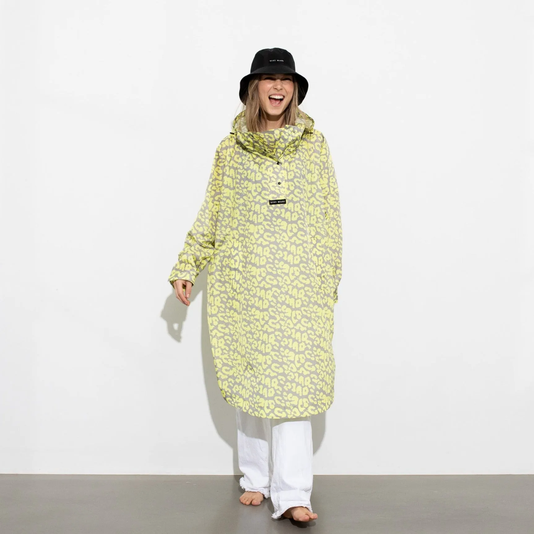 Raincoat leo splashes yellow/grey