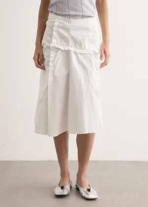 Raw Cut Shirring Skirt