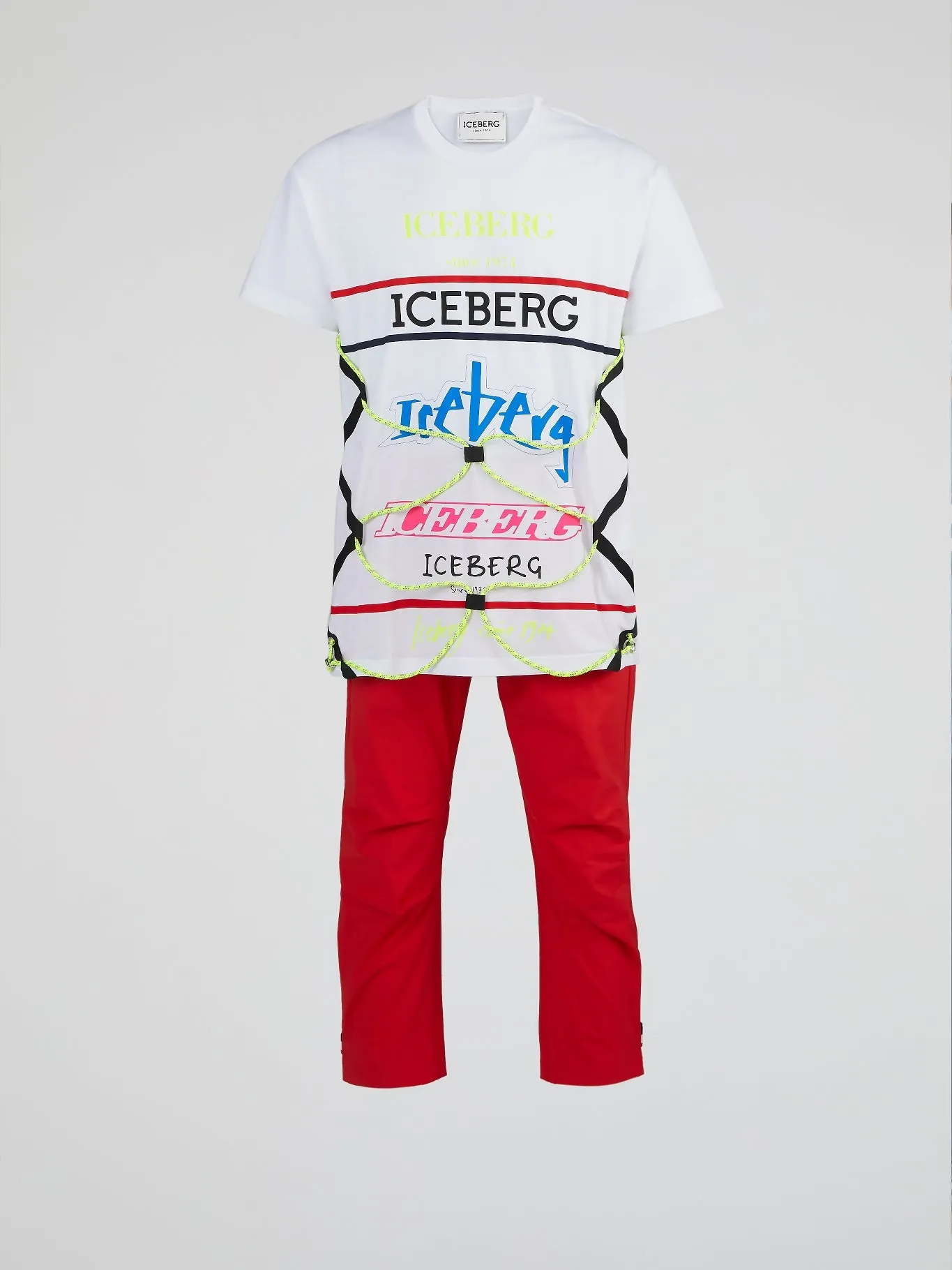 Red Bootcut Drawstring Pants