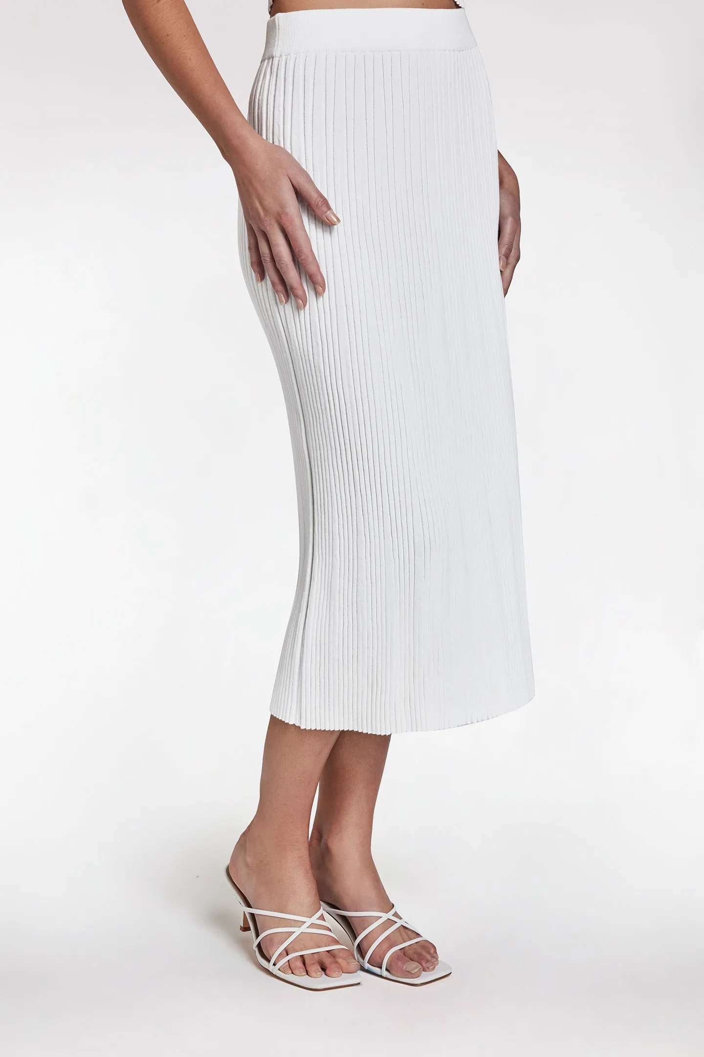 RIB MIDI SKIRT