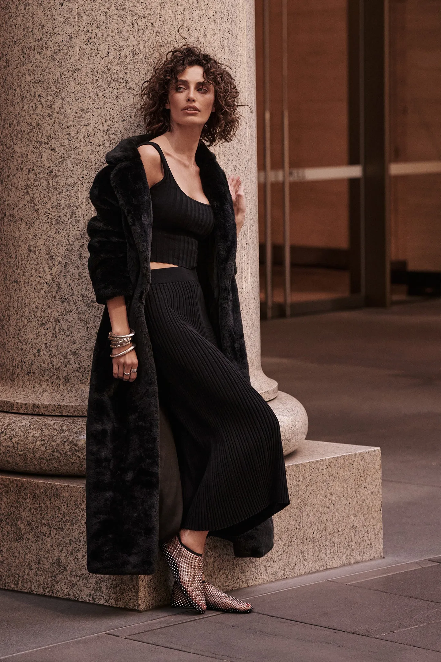 RIB MIDI SKIRT