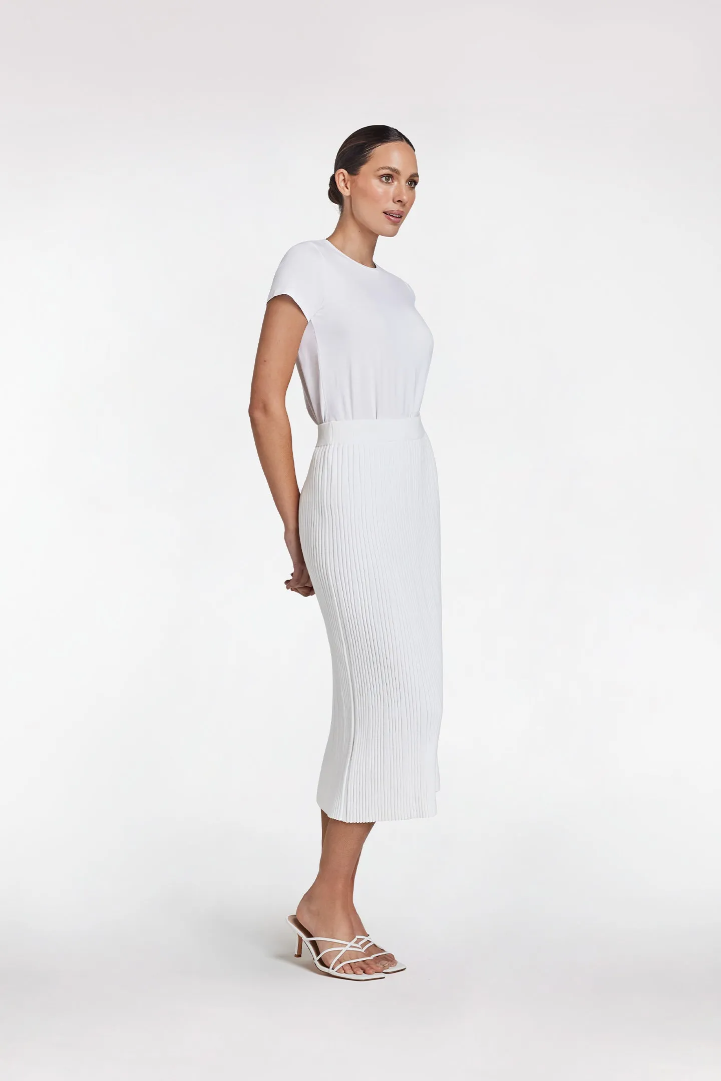 RIB MIDI SKIRT
