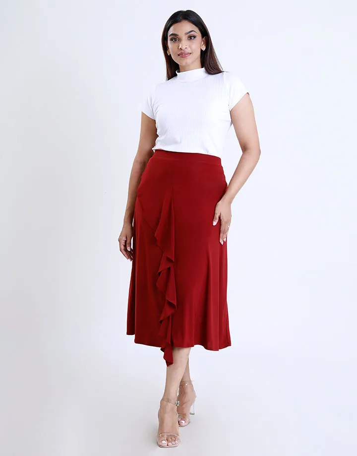 Ruffle A-Line Skirt
