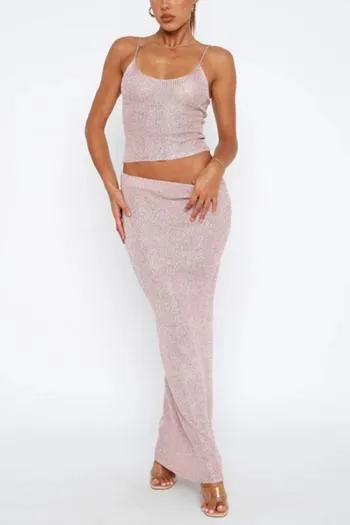 Satina sling maxi skirt set