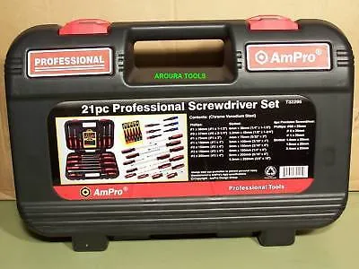 SCREWDRIVERS 21 PC - CR V STEEL- PRO QUALITY -New