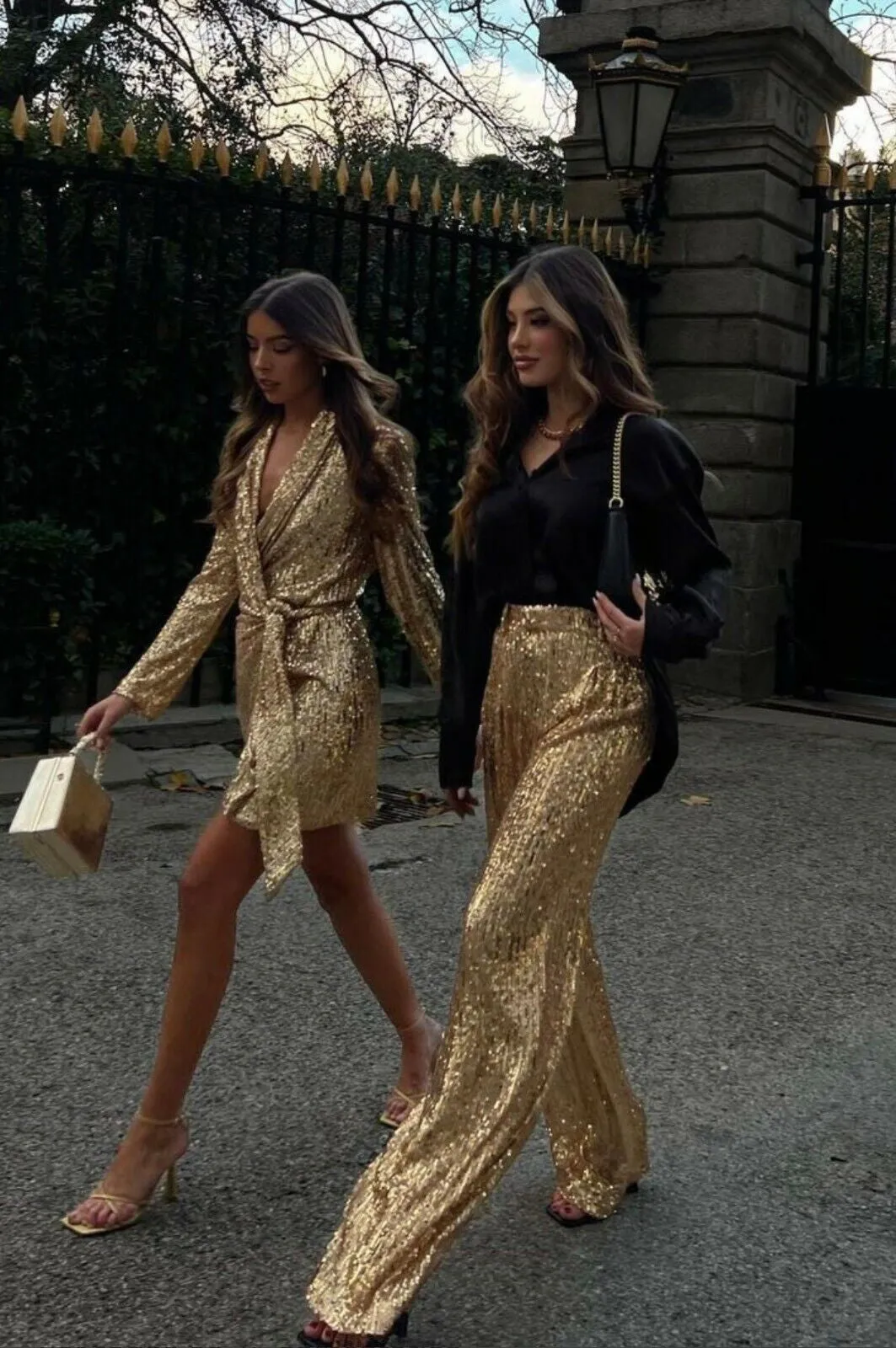 SEQUINS WIDE LEG PANTS - W2406PIA