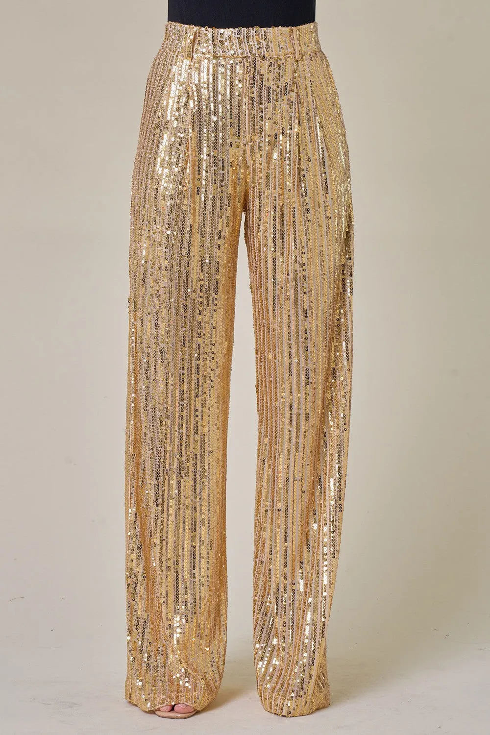 SEQUINS WIDE LEG PANTS - W2406PIA